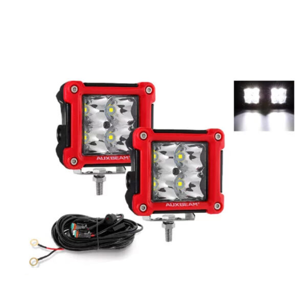 PAR CUBOS AUXB 3 PULG 40W MARCO ROJO